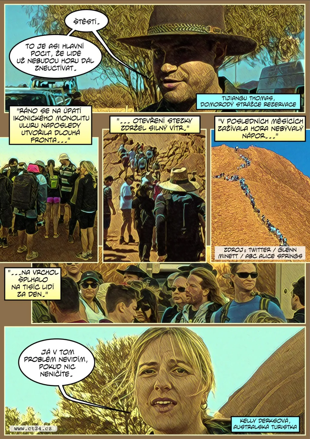 Slavná australská hora Uluru se uzavírá pro turisty, dělali tam nepořádek