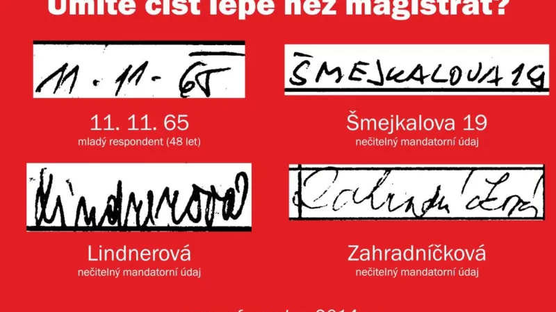 Leták aktivistů ukazuje několik podpisů, které magistrát neuznal