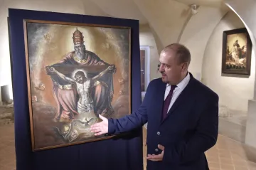 Trůn Milosti. V Brně na Petrově je k vidění dosud neznámý obraz Alfonse Muchy