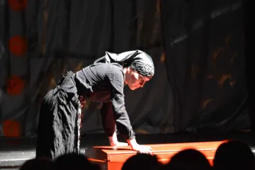 Maryša s harmonikou a fortelem