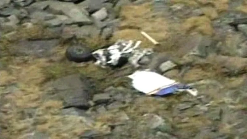 Trosky jednomístného letadla amerického podnikatele Marcuse Schrenkera, který fingoval svou smrt