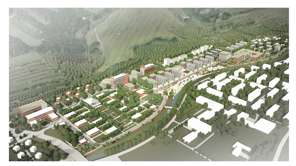 Vítězný návrh budoucího využití areálu krajské nemocnice ve Zlíně