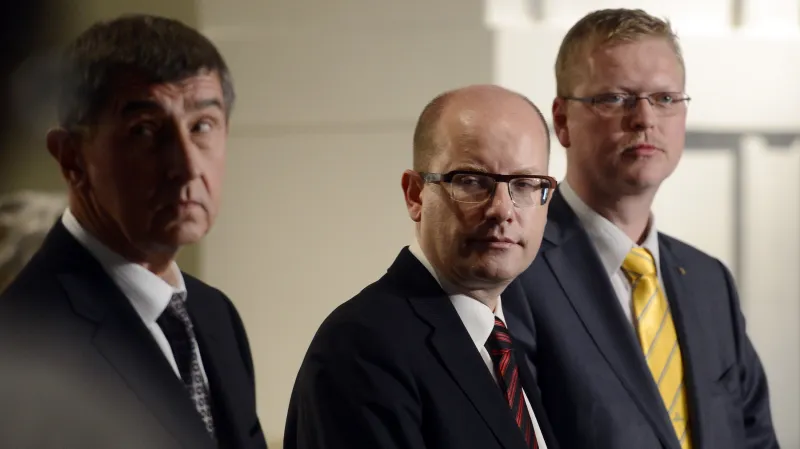 Andrej Babiš, Bohuslav Sobotka a Pavel Bělobrádek