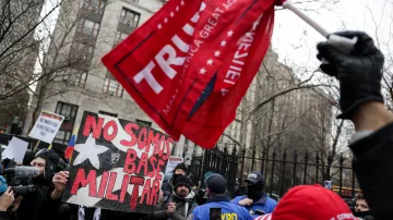 Protest proti americkému zásahu ve Venezuele