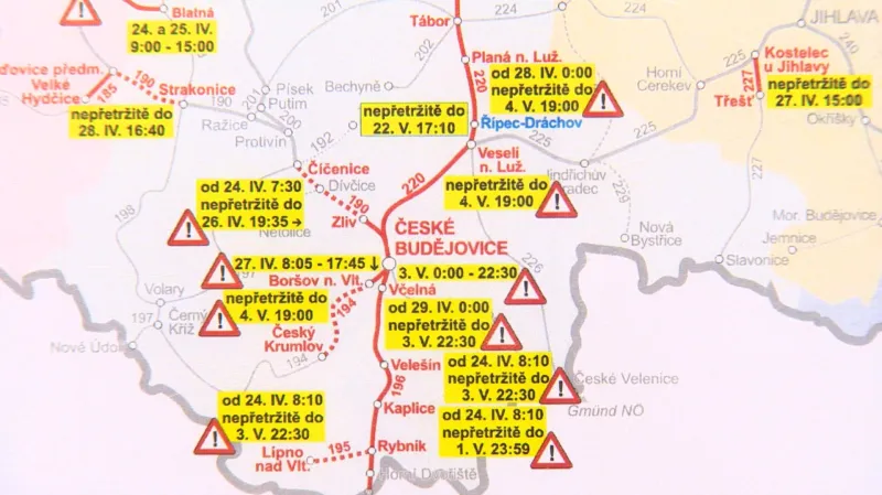 Výluka vlaků v jižních Čechách