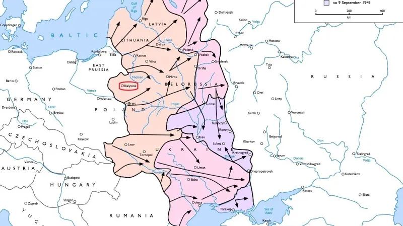 Postup německé armády v operaci Barbarossa v roce 1941