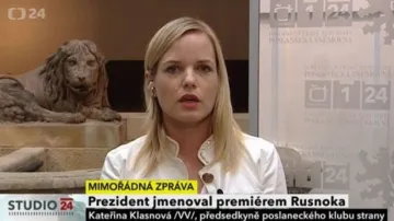 Kateřina Klasnová ke jmenování Rusnoka premiérem