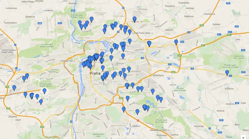 Mapa 101 provozen, kterých se od 1. ledna 2016 nedotkne zákaz činnosti