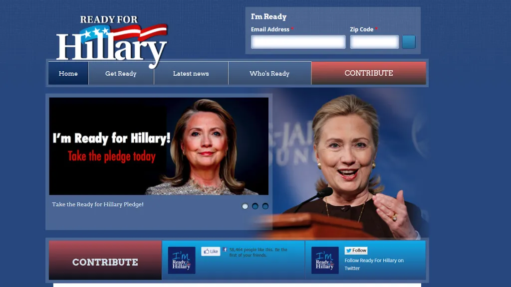 Stránky na podporu Hillary Clintonové