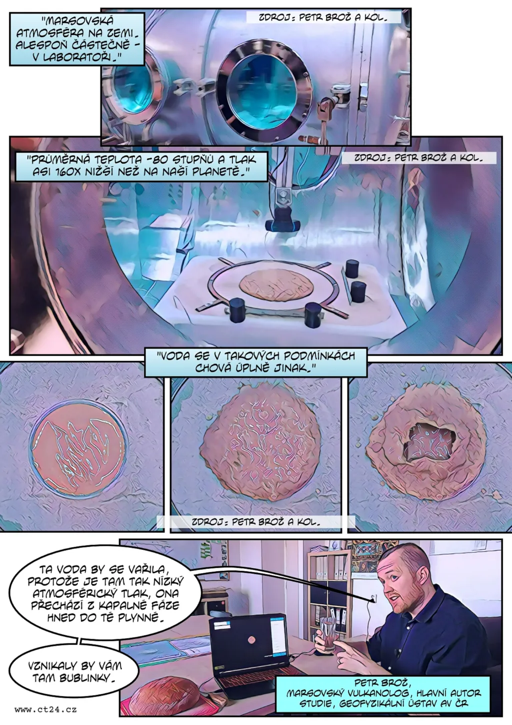 Čeští vědci simulovali bahenní sopky na Marsu