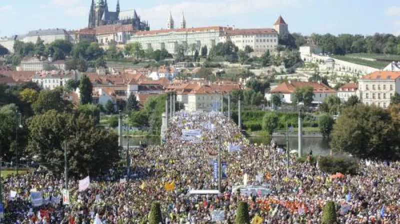 Demonstrace odborářů