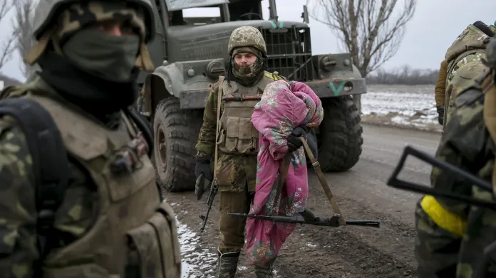 Ukrajinští vojáci u Debalceve