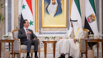 Bašár Asad a vládce Emirátů Muhammad bin Zajd Nahaján