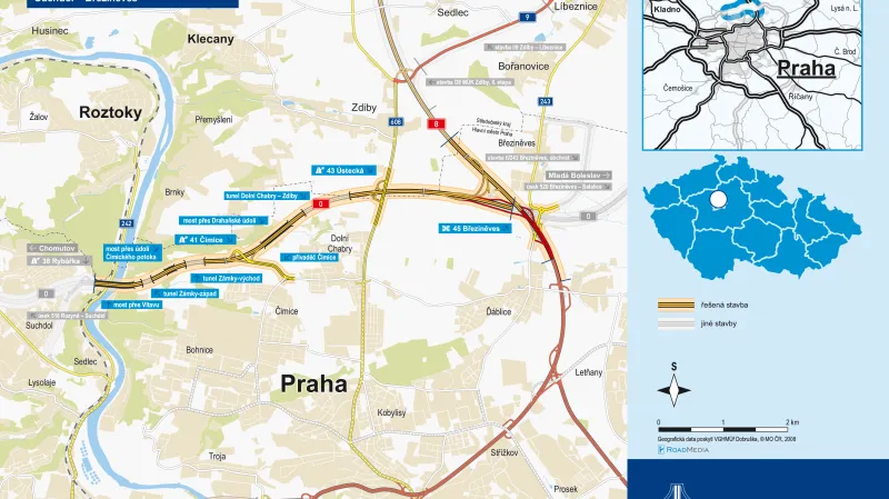 Návrh D0, úseku 519 Suchdol–Březiněves