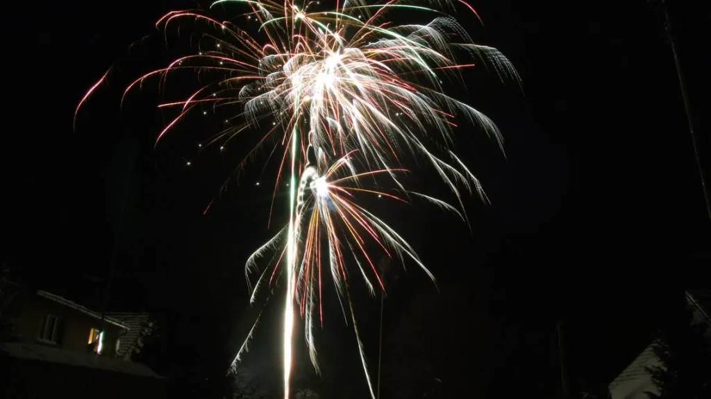 Třebkov - ohňostroj nad vsí