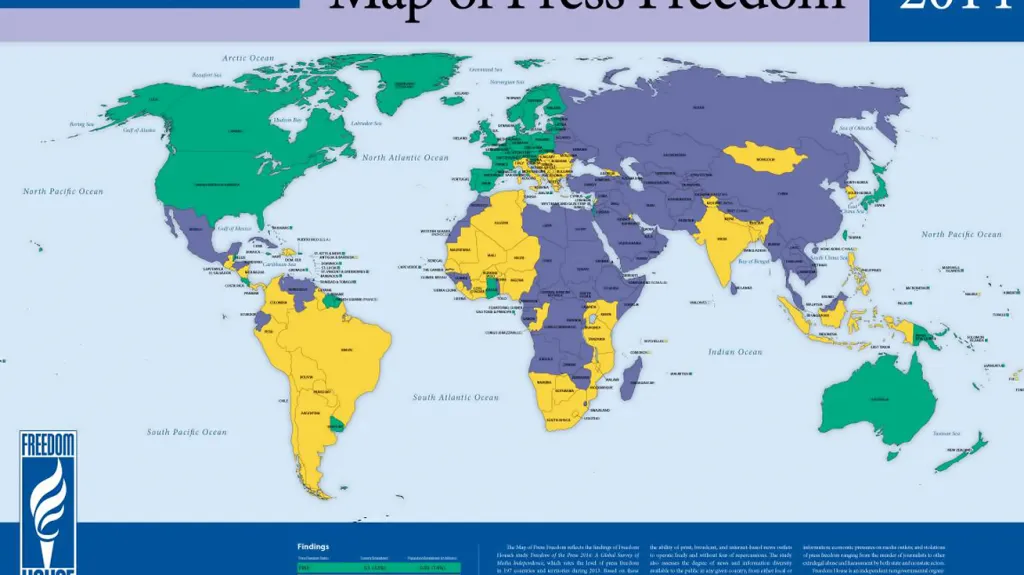 Mapa svobody tisku podle Freedom House