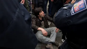 Protiromský demonstrant v Českých Budějovicích