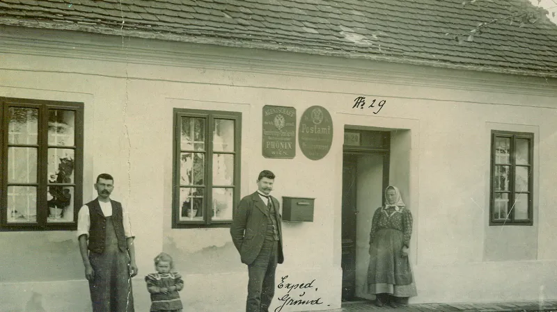 Klíčová schránka na poštovním úřadu Popice (okres Břeclav), poč. 20. stol.