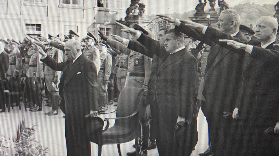 Emil Hácha na pohřbu Reinharda Heydricha