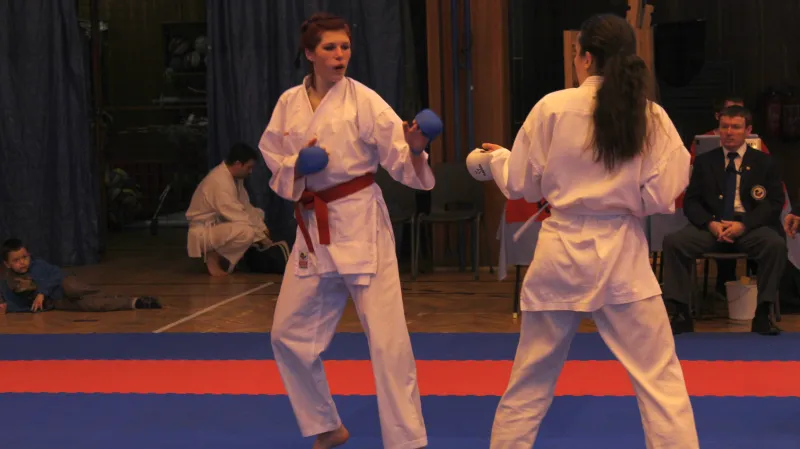 Michaela Klimšová ve finále kumite dorostenky +55kg