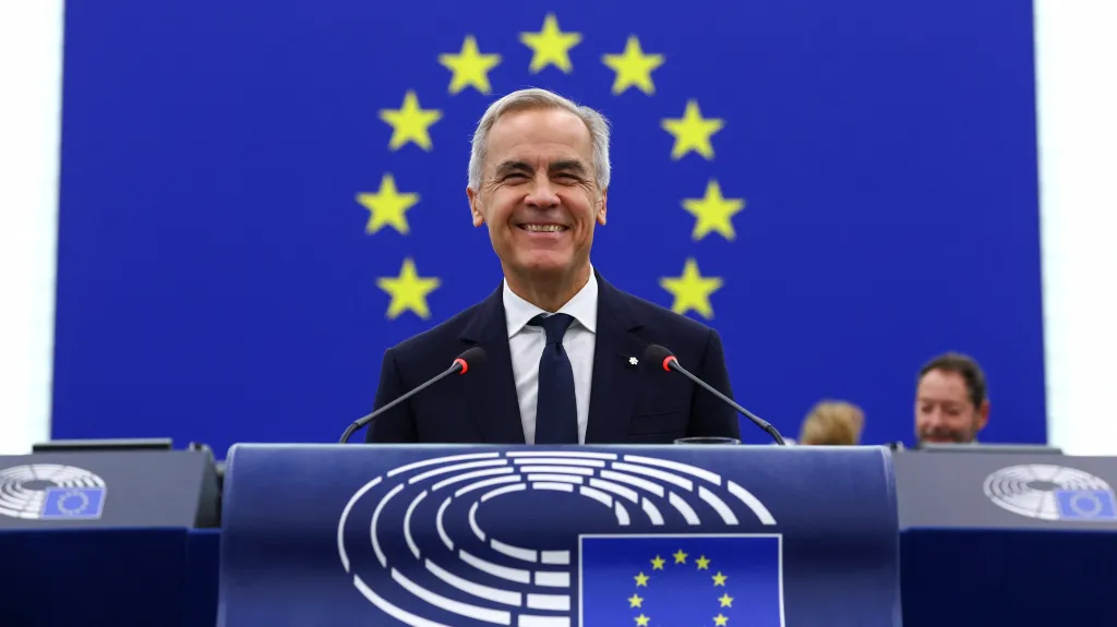 Kanadský premiér  Mark Carney v Evropském parlamentu