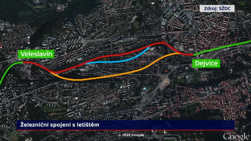 Tři varianty, kudy by mohly vést vlaky