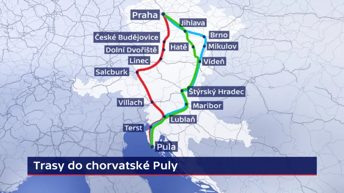 Alternativní trasy do chorvatské Puly