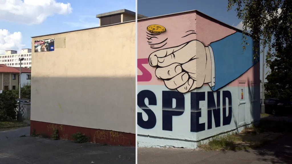 Graffiti Pasty Onera na trafostanici Jižního Města