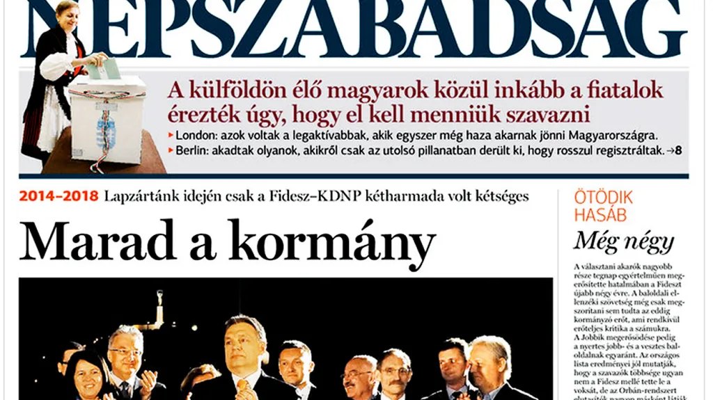 Népszabadság k vítězství Fideszu