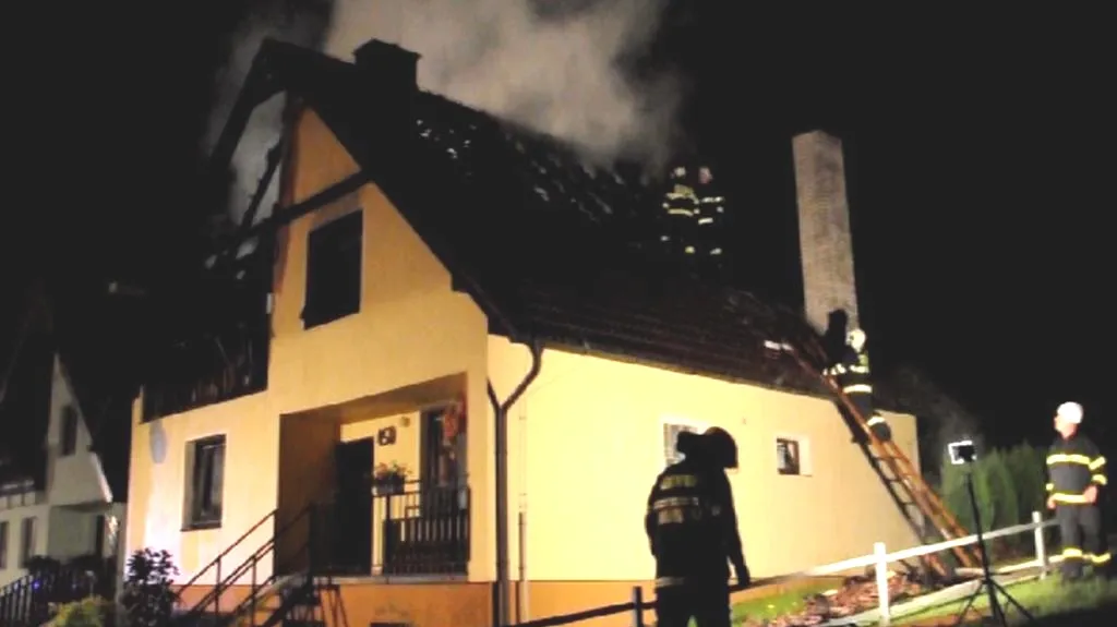 Likvidace požáru v Ústí na Přerovsku