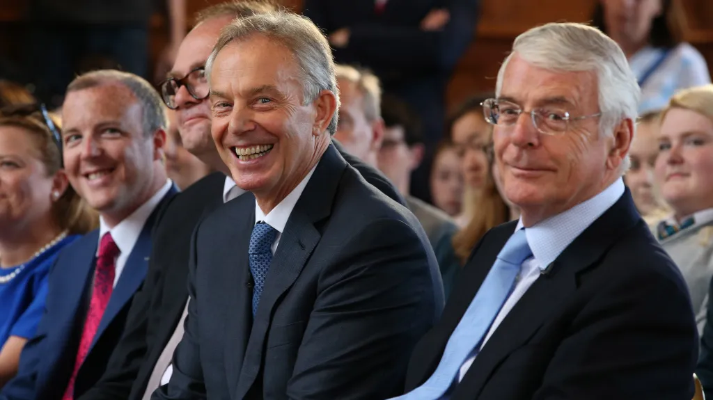 Blair a Major na akci odpůrců brexitu v roce 2016