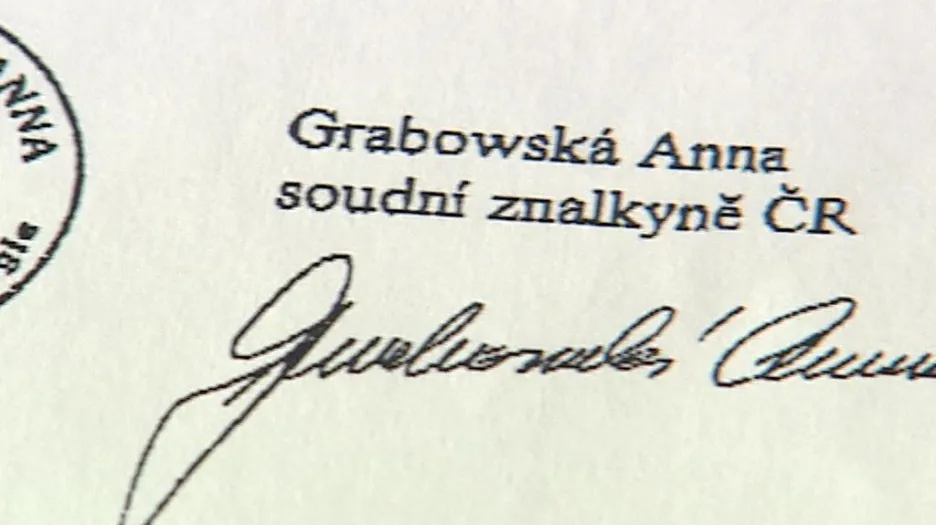 Anna Grabowská je pouze grafoložka, ne písmoznalkyně