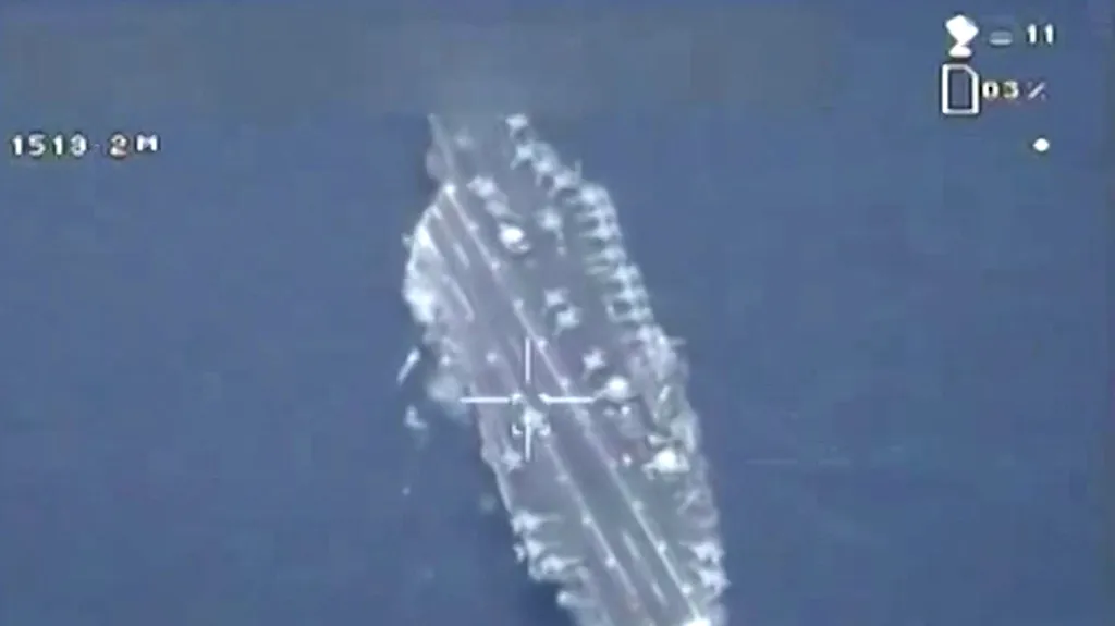 Fotografie amerického plavidla z íránského dronu