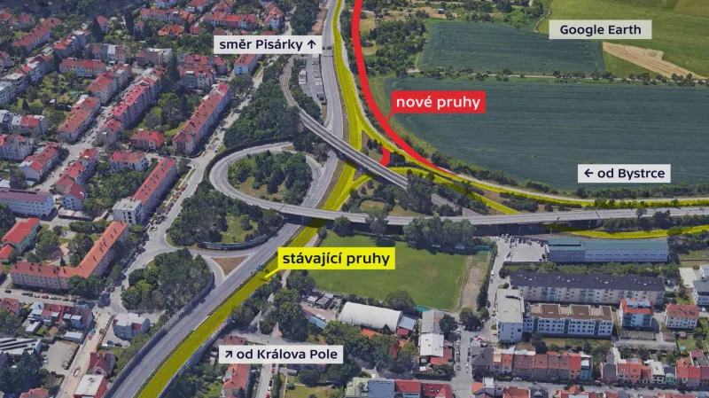 Na Žabovřeské vzniknou pro řidiče dva pruhy