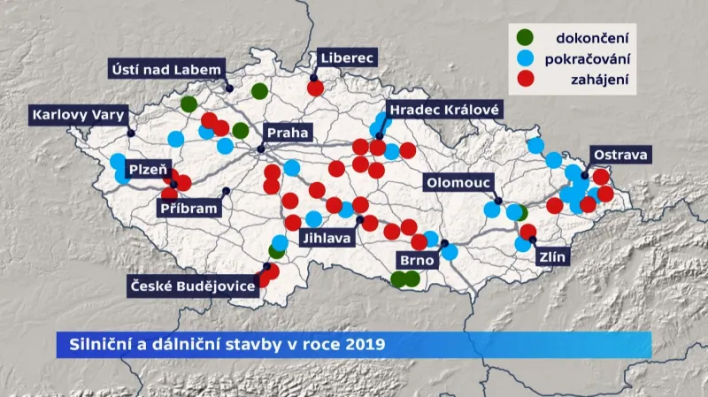Silniční stavby v roce 2019