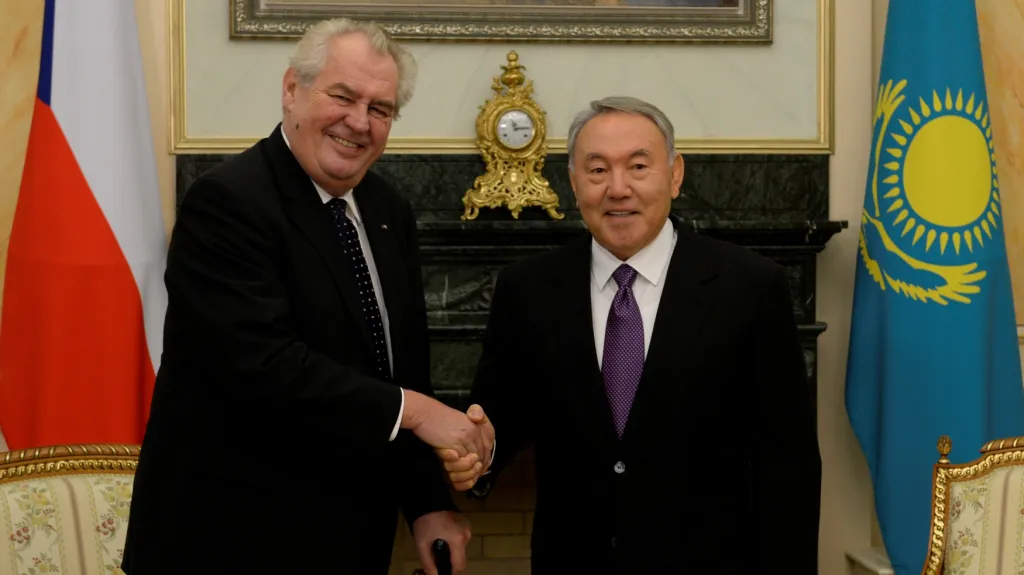Miloš Zeman a Nursultan Nazarbajev