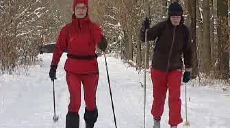 Díky zimě nemusí lidé za lyžováním na hory, dostatek sněhu leží i v nížinách.