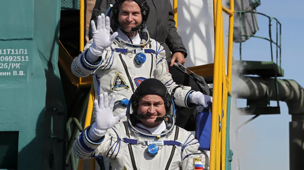 Astronauti Nick Hague a Alexej Ovčinin