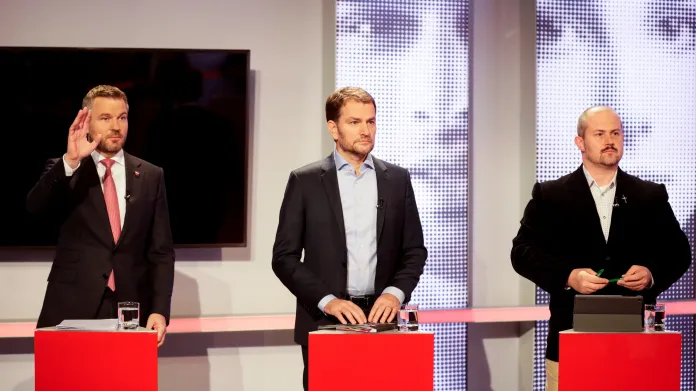 Pellegrini, Matovič a Kotleba v předvolební debatě