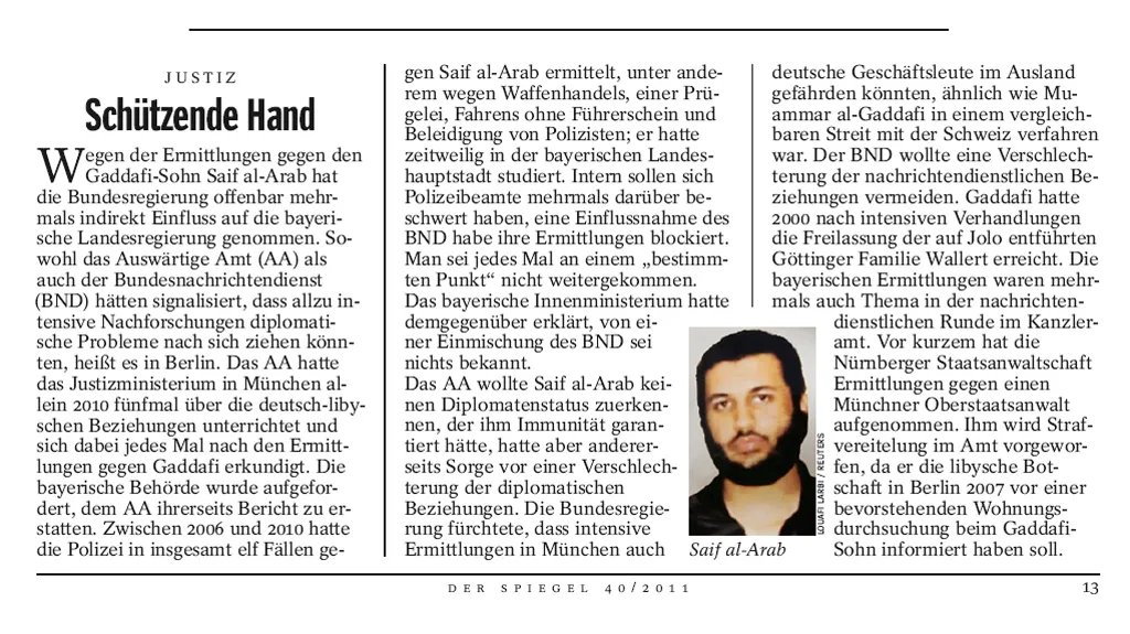 Der Spiegel 40/2011 o Sajfu Arabovi