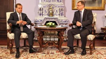 Petr Nečas a Dmitrij Medvěděv