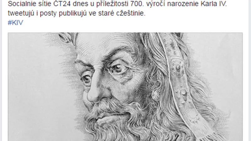 Facebooková stránka ČT24 se oblékla do staročeštiny