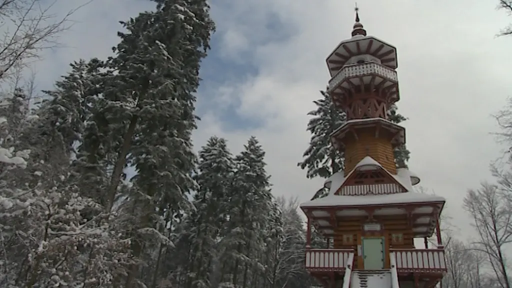 Rožnovská rozhledna v zimě