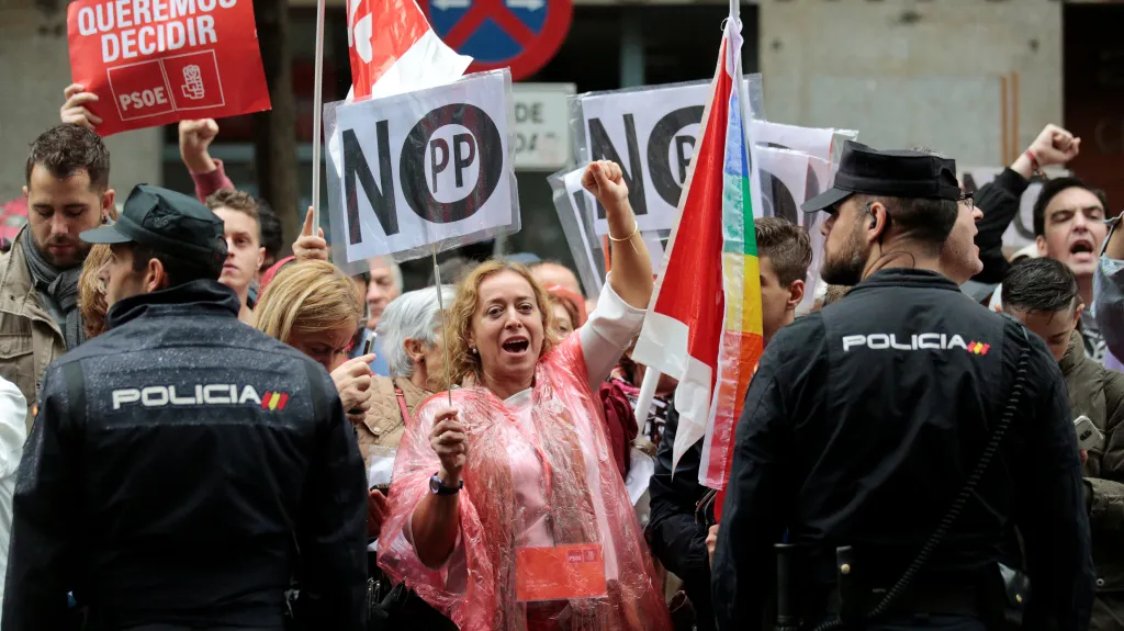 Protest proti vzniku vlády v čele s Rajoyem