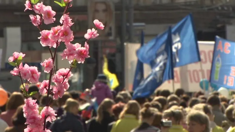 Prvomájový pochod v Moskvě