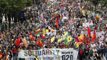 Demonstrace během summitu G20 v Hamburku