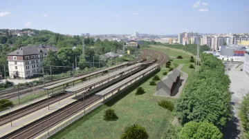 Vizualizace nové železniční stanice Praha-Eden