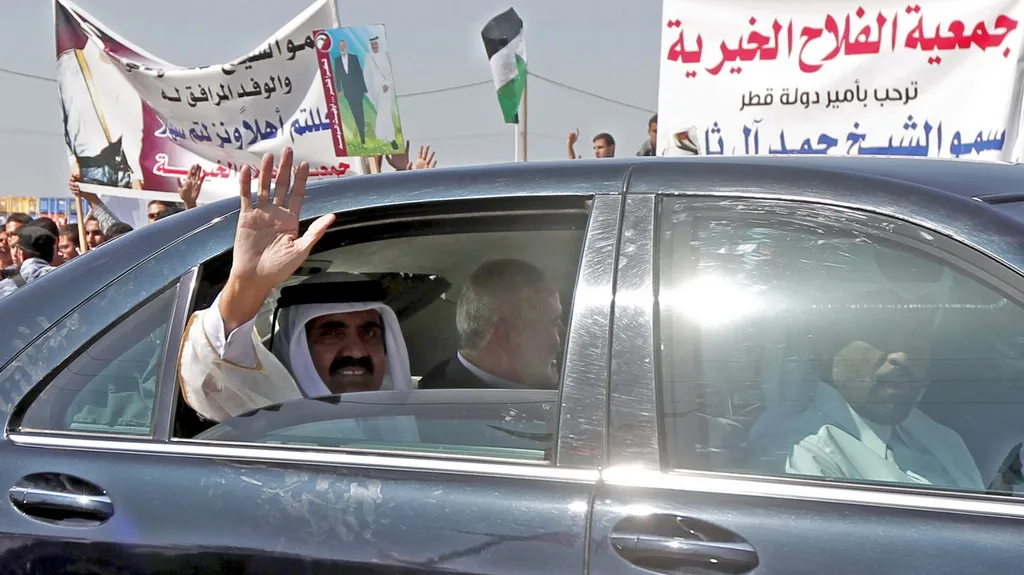 Šajch Hamad bin Chalífa Sání na návštěvě pásma Gazy