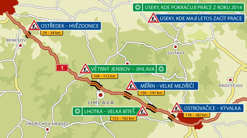 Rekonstrukce dálnice D1 v roce 2015