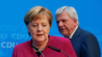 Tisková konference německé kancléřky Angely Merkelové
